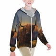 thumbnail image 2 of Cauagu Yak Print Sun Protection Jacket for Teen,Full-Zipper Long Sleeve Sun Shirts with Pockets UV Hoodie Shirts Outdoor Athletic Jacket-, 2 of 7