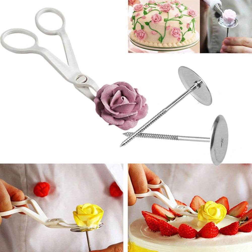 Piping Flower Scissors+Nail Icing Bake Cake Decorating Cupcake Pastry ToolU FDZT
