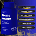 thumbnail image 3 of Advanced Bionetix Organic Lions Mane Supplement 120 Capsules. Brain Support Nootropic Immune System Support Mushroom Supplement. 10X Extract Similar to 18,000mg, Contains Patent Pending Litropane™, 3 of 12