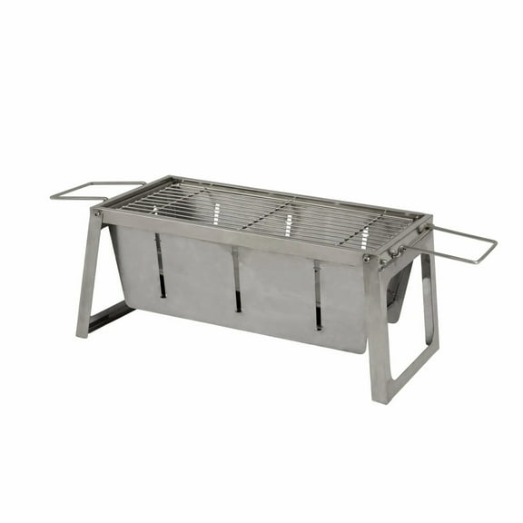 Vulcan Stainless Steel Foldaway Outdoor Charcoal Grill – Includes Charcoal Grate & Carry Bag