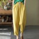 thumbnail image 1 of Rimocy 2024 Pantalones casuales de lino y algodón de verano para mujer, pantalones harén holgados con bolsillos retro, pantalones de cintura elástica lisa para mujer, 1 of 6