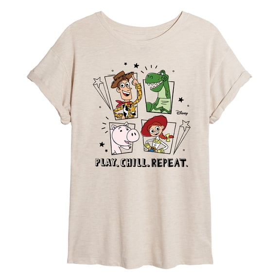 Toy Story - Play Chill Repeat - Juniors Ideal Flowy Muscle T-Shirt