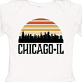 thumbnail image 4 of Inktastic Chicago Illinois Skyline Vintage Boys or Girls Long Sleeve Baby Bodysuit, 4 of 5