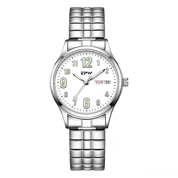 Avaner Women's Men's Stretch Watch: Analog Quartz Movement Large Number Dial Date Calendar Day Date Display Luminous Hands Elastic Strap Wristwatch, Unisex