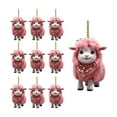 thumbnail image 2 of Fzsteel Acrylic Lamb Hanging Decorations 10PC Set for Car and Home Interior Festive Ornaments with Pink Design, 2 of 6