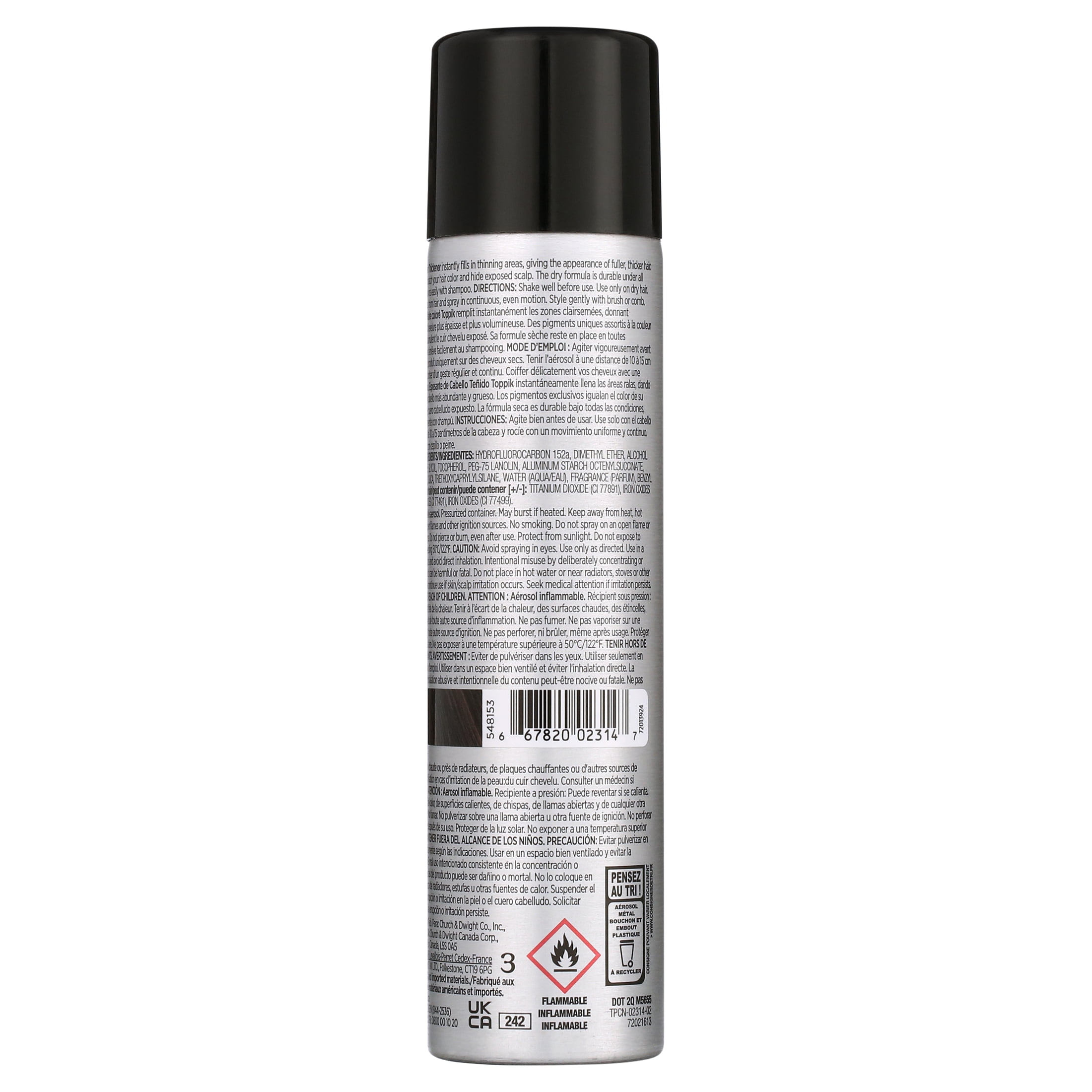 Toppik Hair Thickener, Colored, Dark Brown, Dry Formula 5.1 Oz