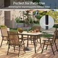 thumbnail image 3 of SogesPower Tempered Glass Patio Dining Table with Umbrella Hole Metal Frame, Brown, 3 of 6