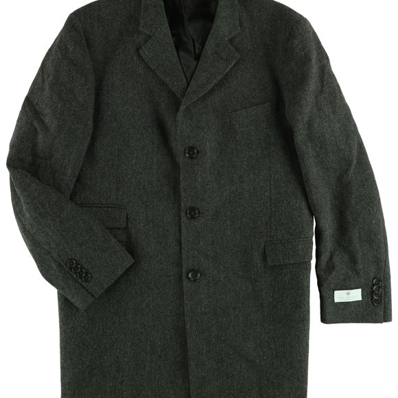 Ryan Seacrest Mens Wool Herringbone Bomber Jacket, Grey, 44