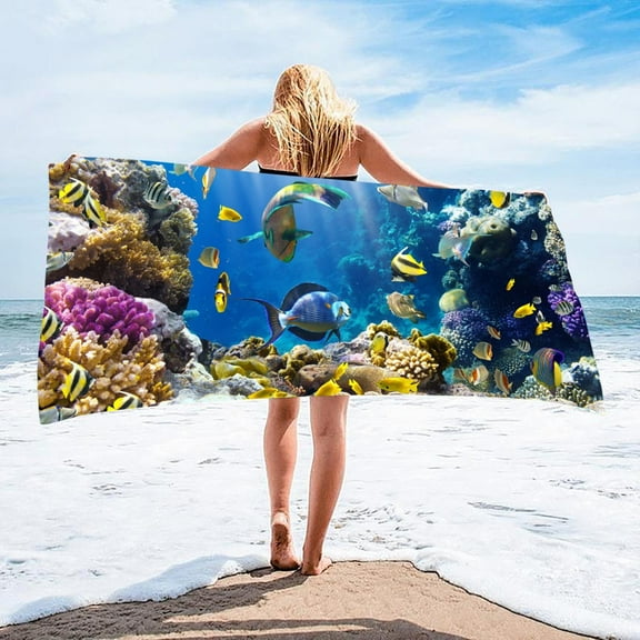 Up to 50% Off PEONAVET Beach Towels Oversized Microfiber Beach Towel Super Lightweight Colorful Bath Towel Sandproof Beach Blanket Multi-Purpose Towel For Travel Swimming Pool 27.5x55.1 Inch