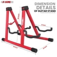 thumbnail image 5 of 5 Core Double Guitar Stand A Frame Shape w Soft Foam Arms Non Slip Rubber Supports Acoustic Electric Bass Ukulele Banjo Folding Portable for School Studio Stage Concerts Red - GSS 2N1 RED, 5 of 10