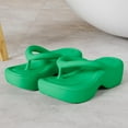 thumbnail image 2 of Slippers for Women,Platform Flip Flop With Arch Support Casual Comfortable Wedge Flip Flops Summer Beach Sandals Thong Slippers,Womens Slippers,Green,6, 2 of 8