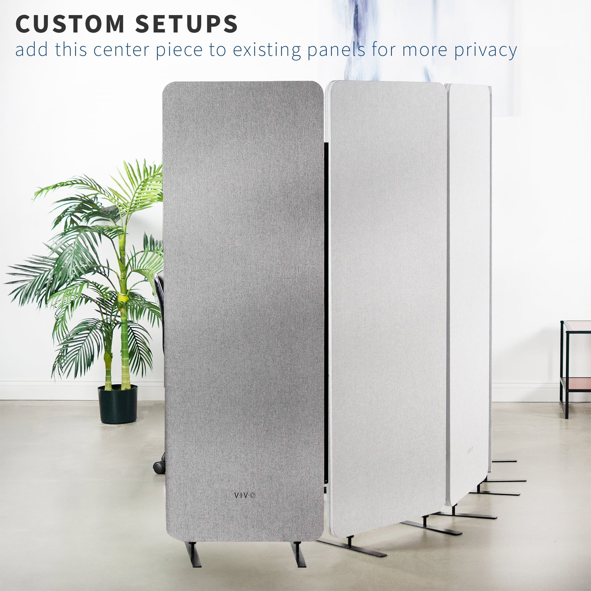 VIVO Gray 24 x 66 inch Privacy Panel Office Partition, Cubicle Room Divider