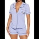 thumbnail image 1 of Conjuntos de Pijama para Mujer, Conjuntos Casuales, Pijamas con Botones, Pantalones Cortos y Mangas , Conjuntos de Pijama para Mujer Púrpura XXL, 1 of 8