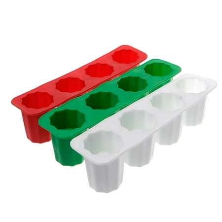 

Whigetiy Practical Silicone 4-Cup Shaped Ice Cube Shot Wine Glass Freeze Mold Maker Tool