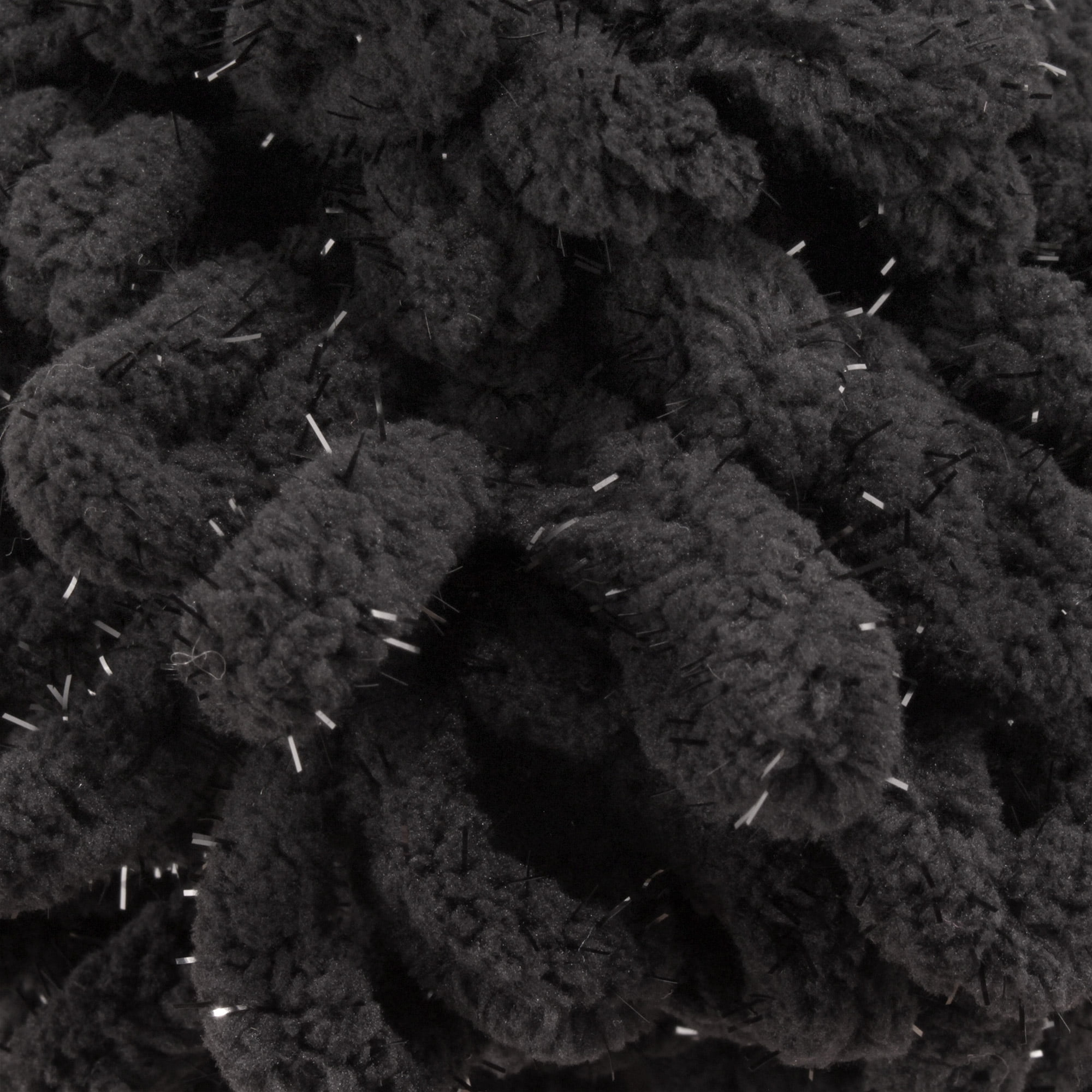 JubileeYarn Fun Finger Sparkle Loops Yarn - Polyester Jumbo Loop Yarn - 100g/Skein - Black - 5 Skeins