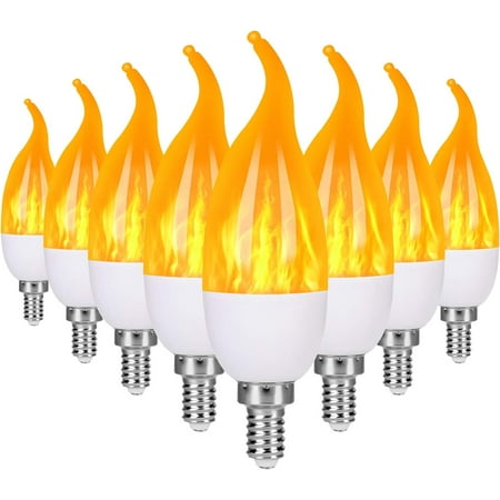 

Flame Light Bulbs Outdoor 3 Modes LED Flame Effect Light Bulbs Candelabra Light Bulbs E12 Base Flickering Light Bulbs Flame Bulbs for Home Indoor Decoration(8 Pack)