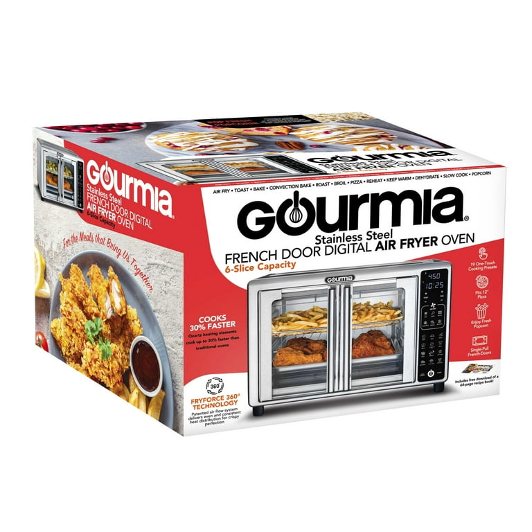 Gourmia Digital French Door Air Fryer Toaster Oven, Black