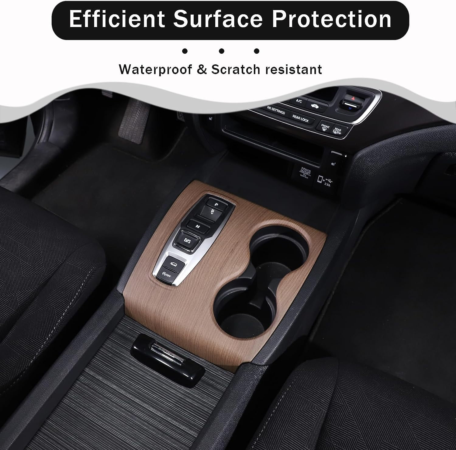 TINKI Gear Shift Panel Cover Trim for Honda Pilot 2016-2022/ Ridgeline 2020-2023/ Passport 2019-2023, ABS Automotive Center Consoles Cup Holder Cover Protector Accessories