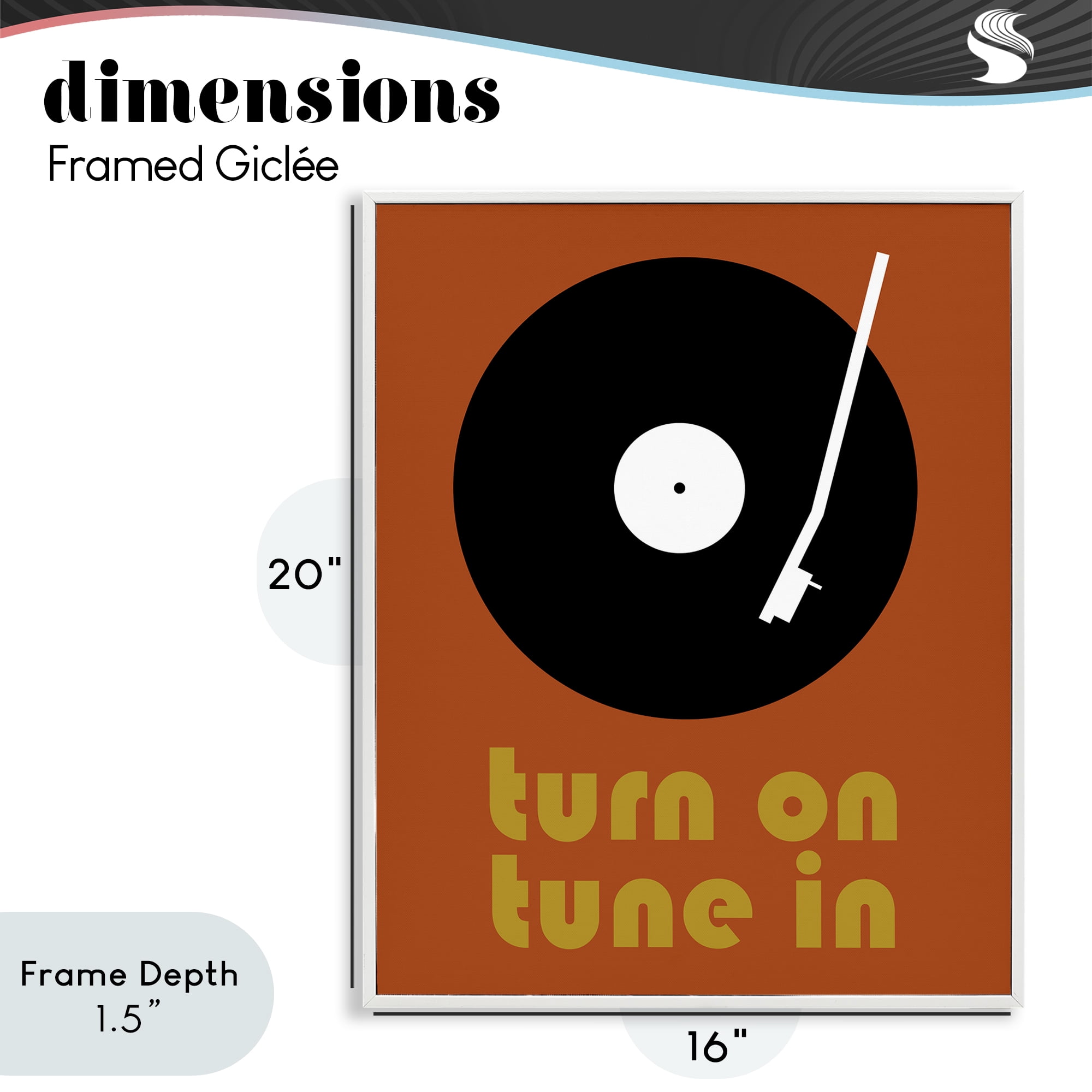 Stupell Industries Turn On Tune In White Framed Giclee Art, design by Tom Quartermaine