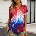 thumbnail image 6 of LWavelet Fourth of July Shirts for Women Short Sleeve Tops V-Neck Casual Patriotic Floral Butterfly Graphic Tee Multicolor 2XL, 6 of 7