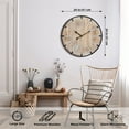 thumbnail image 4 of MODE HOME 24 inch Farmhouse Rustic Wall Clock, Silent Battery Operated with Metal Circle and Engraved Numerals, 4 of 6