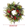 thumbnail image 3 of weibbin Simulated Dry Flower Wreath for Front Door Spring Summer Home Decoration, Red, 13.8 Inch, 3 of 6