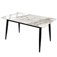 thumbnail image 2 of Mesa de Comedor Piedra Sinterizada para 4-6 Personas con Patas Metálicas Negras – Diseño Elegante y Resistente, 2 of 10