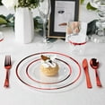 thumbnail image 5 of 600PCS Red Disposable Plates, Heavy Duty Plastic Dinnerware Set for 100 Guests Includes 100 Dinner & Dessert Plates, Cups, Spoons, Forks, and Knives, Perfect for Parties, Weddings,and Daily Use, 5 of 12