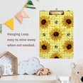thumbnail image 6 of FMSHPON Bees Sunflowers Yellow Buffalo Plaid Clipboard Hardboard Wood Nursing Clip Board and Pull for Standard A4 Letter 13x9 inches, 6 of 7