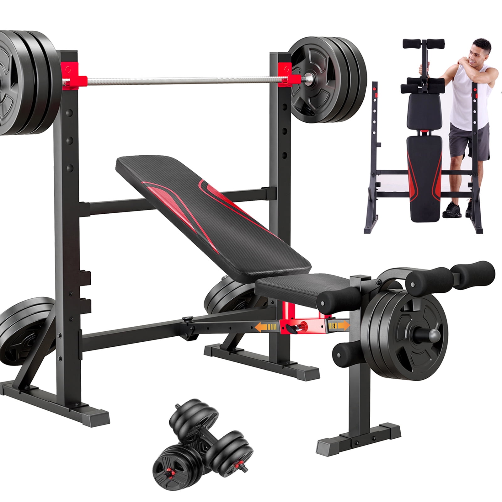 M＆M × WHIZ LIMITED 900 BENCH 900LBS Olympic Weight Bench,9 in 1 Multifunction Strength Training