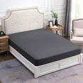 thumbnail image 4 of PURE ERA Jersey Knit 100% Cotton Fitted Bottom Sheet Queen Size Deep Pocket up to 15" to 20" Ultra Soft Breathable(Heathered Charcoal Gray), 4 of 6