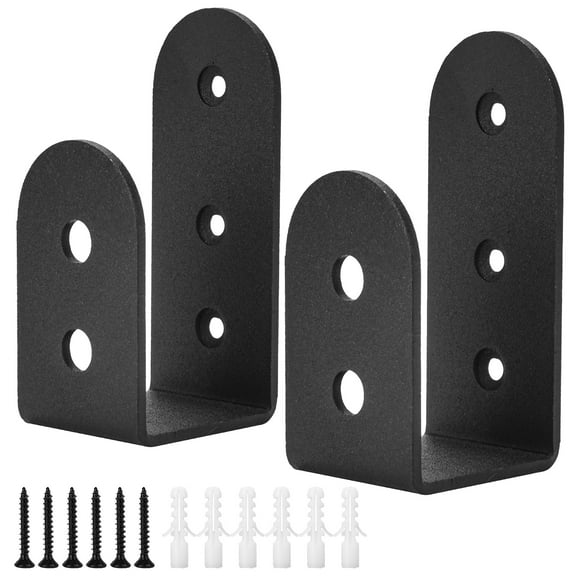 Door Barricade Brackets,Btowin VCF 2PCS Heavy Duty Door Metal Security Bracket for 2X4 Lumber,Drop Open Bar Holder U Bracket,White Door Lock Brackets for Home,Warehouse,Barn,Shed,Garage,Gate Door