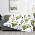 thumbnail image 2 of Rateoe Lavender Flowers Pattern Flannel Throw Blanket, Ultra-soft Blanket for Bed, Couch, Car, Hypoallergenic Anti-pilling blanket-60"x50"(Horizontal), 2 of 6
