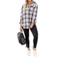 thumbnail image 5 of STARVNC Women Plaid Print Lapel Collar Single Breasted Long Sleeve Pocket Blouse, 5 of 7