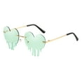 thumbnail image 7 of Melting Heart Sunglasses for Women Men, Rimless Irregular Metal Sun Glasses, Colorful Fashion Eyewear for Party, Prom, Festival, UV Protection, Lightweight Trendy Sunglasses, Yellow, 7 of 7