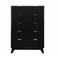 thumbnail image 1 of 5 Drawers Dresser for Bedroom, 48" Tall Mid Century Modern Dresser Chest of Drawers, Fluted Tall Dressers for Bedroom, Living Room, Hallway, Entryway, 1 of 9
