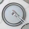 thumbnail image 4 of Stone Lain 4 Piece Vince Rustic Stoneware 11" Dinner Plate Set, Grey and White, 4 of 6