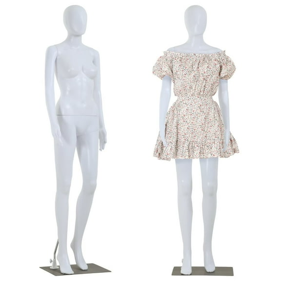 YRLLENSDAN Female Plastic Mannequin Full Body, 69" Adjustable Dress Form Sewing Dress Model, Poseable Adults Mannequin with Metal Base Plastic Head, Detachable Realistic Mannequin, White