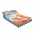 thumbnail image 3 of Ambesonne Colorful Fitted Sheet & Pillow Sham Set, Watercolor Paris Landmark, Twin, Yellow Blue Red, 3 of 3
