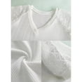 thumbnail image 6 of MOSHU V-Neck Blouses for Women Lace Short Sleeve Shirts Casual Women Tops, 6 of 9