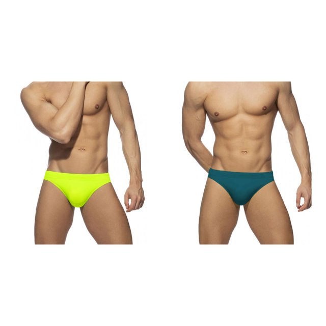 (2-Pack) Rinsvye Male Summer Cool Sports Swim Trunk Solid Color Fit Beach Male Swimming Trunks Shorts Triangle Mens Swimming Trunks with Liner Swimming Trunks