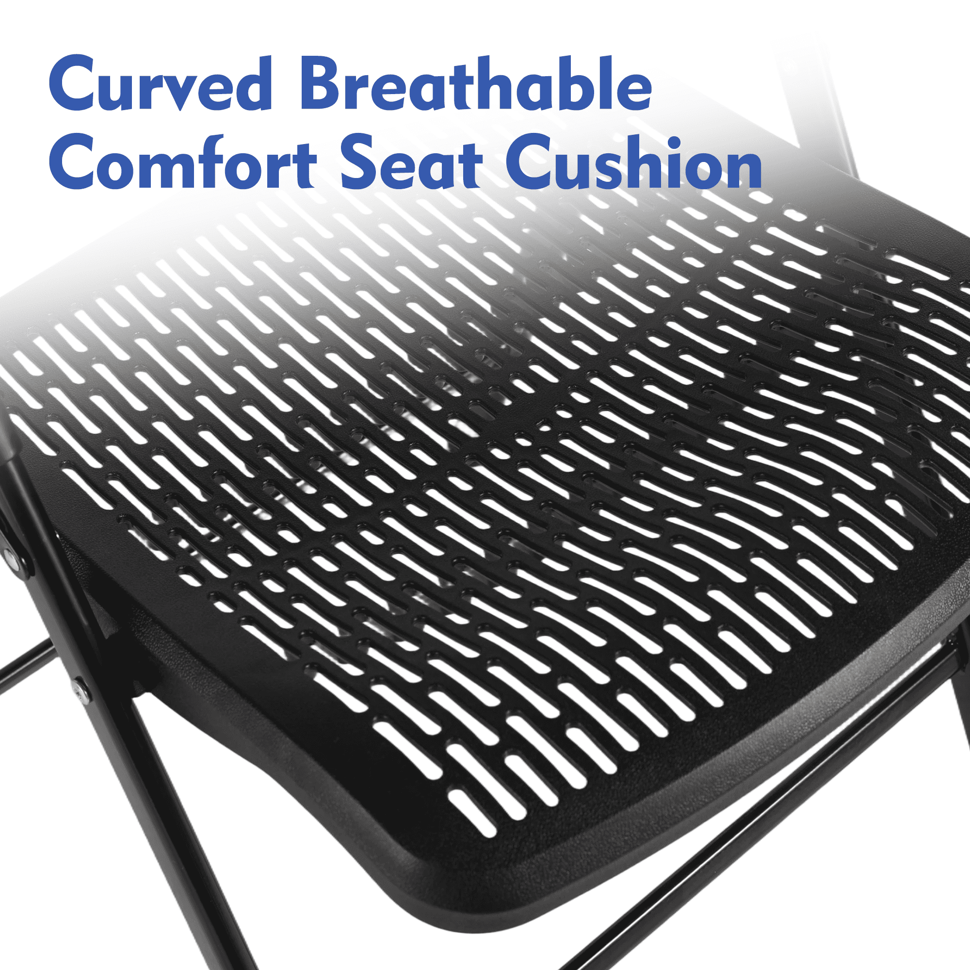 (12 pack) Mainstays Premium Breathable Resin Folding Chair, Black (Set of 6)