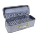 thumbnail image 1 of Caja organizadora de joyas, bandeja expositora para pulseras y relojes, portátil y con tapa. Gris, 1 of 9
