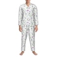 thumbnail image 3 of Kdxio Watercolor Wildflower Men’s Pajama Set Pajamas For Men 2 Piece PJ Set with Men Pajama Pants and Long Sleeve T-Shirt Lounge Set-, 3 of 7