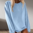 thumbnail image 2 of Women Summer Tops Women Tops O Neck Daily Fashion Sweatshirt Womens Shirts Long Sleeve Loose Fit Ladies Summer Tunic Tunic plus Size Soft Tech Tee Sequined Teen Girls Trendy Athletic Blue M, 2 of 8