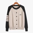 thumbnail image 2 of Christmas Sweaters for Women Women's Cardigan Round Neck Embroidery Color Blocked Sleeve Top Sweater Christmas Sweaters, 2 of 3