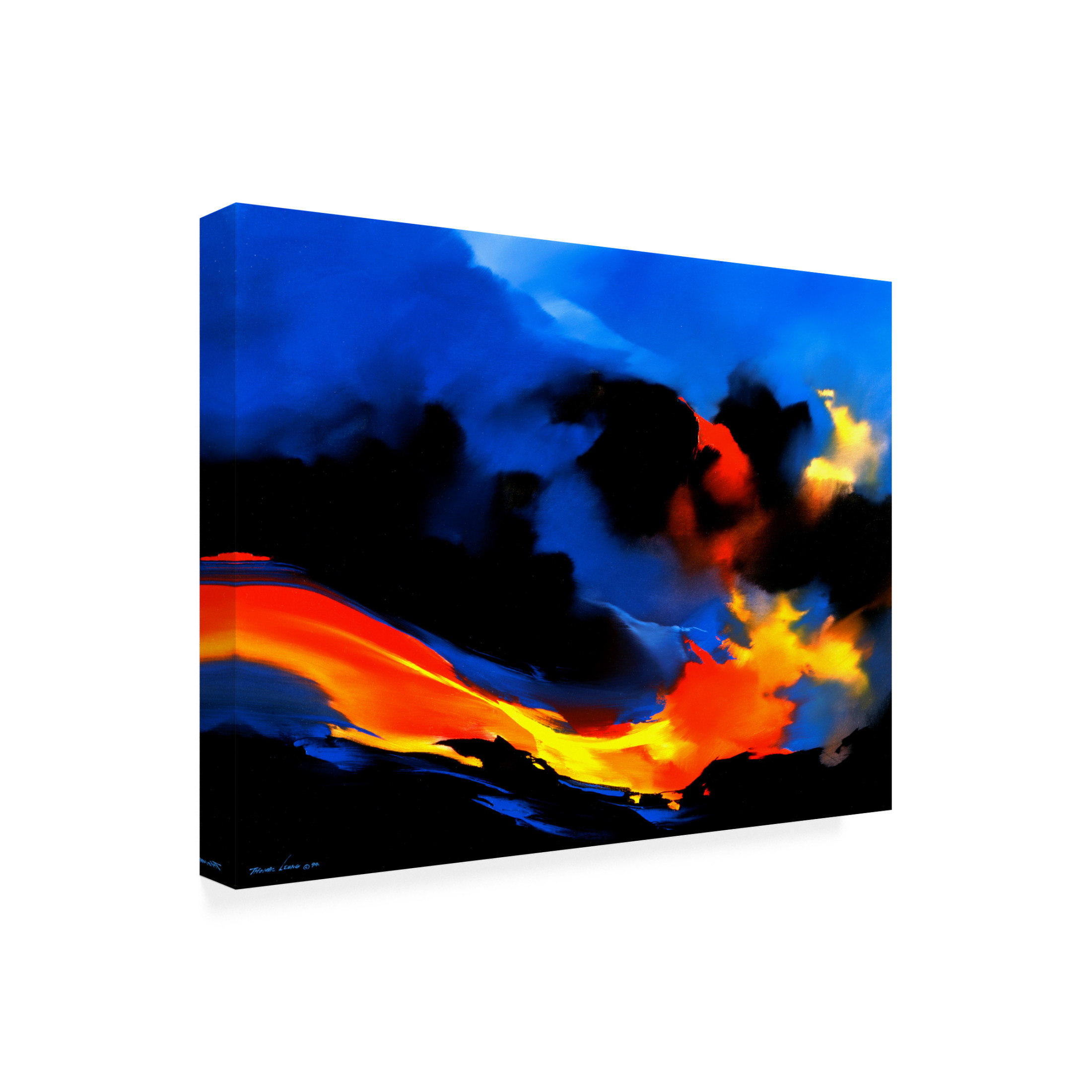 Canvas Wall Art - Thomas Leung 'Fire Surf' Wall Art for Living Room, Bedroom, or Office Décor by Trademark Fine Art - 19 x 14 Inches