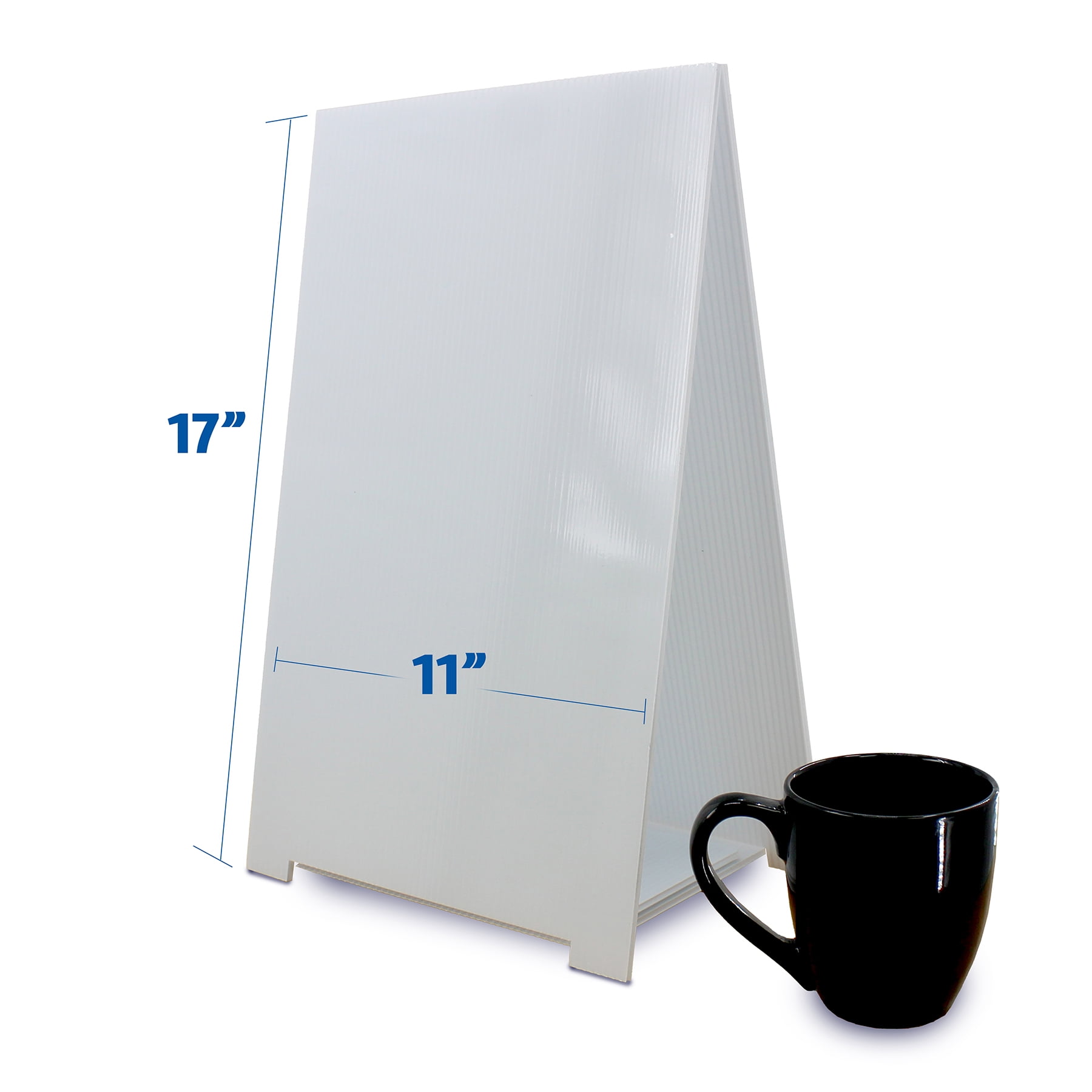 Flipside Products Premium Corrugated Plastic Dry Erase Tabletop Marquee Easel, 11" x 17", Pack of 2