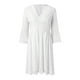 thumbnail image 4 of Vestido de encaje con cuello en V y manga 3/4 para mujer: manga acampanada hueca, corte en A, bolsillos, prenda elegante para todas las estaciones (tallas S-XXL), 4 of 5