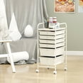 thumbnail image 5 of Costway 6 Drawer Rolling Storage Cart Scrapbook Paper Office Organizer Macaron White, 5 of 10